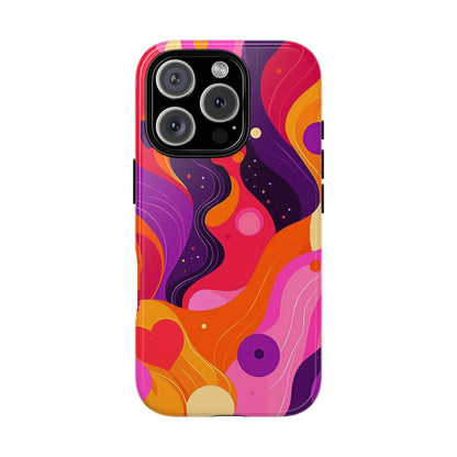 Love Vibes – Retro Abstract Groove Phone Case for iPhone, Google Pixel, Samsung