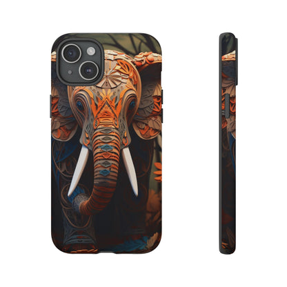 Elegant Artistic Elephant Mobile Cover – Intricate Paper-Cut Design