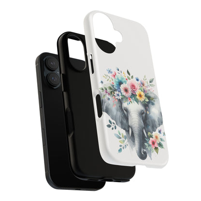 Floral Crown Elephant Mobile Cover – Elegant Watercolor Art