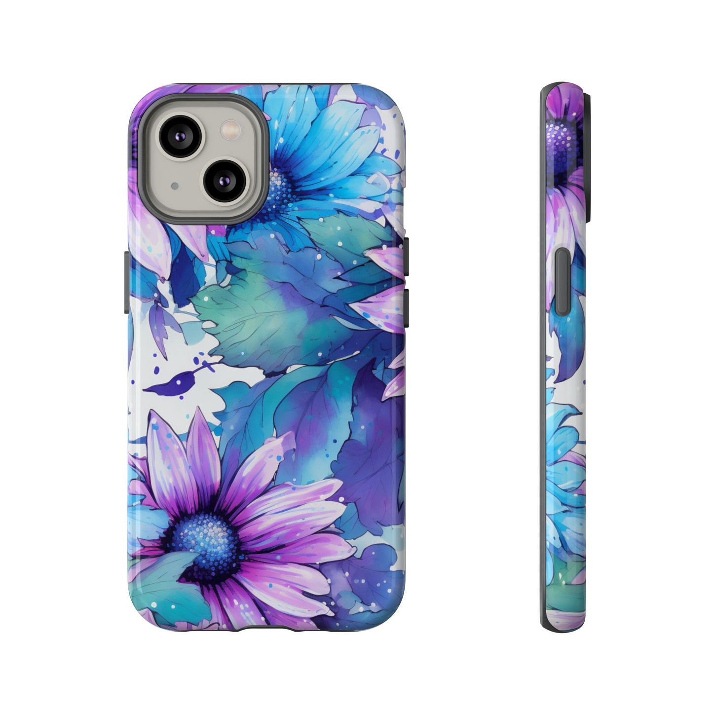 Dreamy Blue & Purple Floral Watercolor Mobile Case