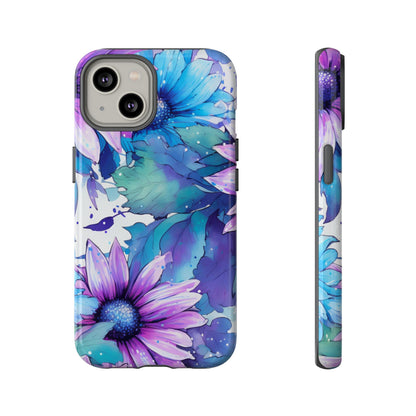 Dreamy Blue & Purple Floral Watercolor Mobile Case