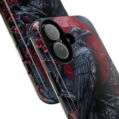 Gothic Sculpture Of Raven On Charcoal Tree Branch phone case design