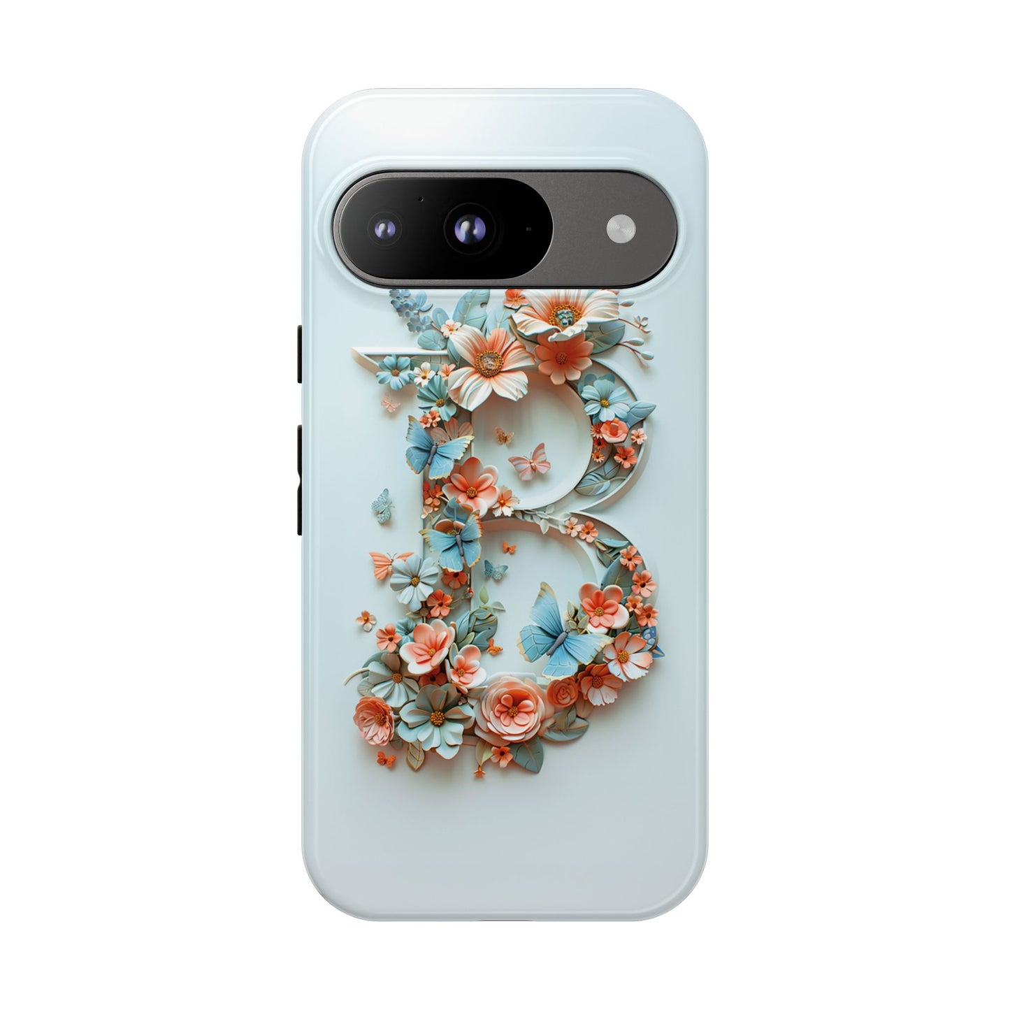 Floral Letter B Phone Case – Personalized Aesthetic Cover for iPhone, Samsung & Google Pixel