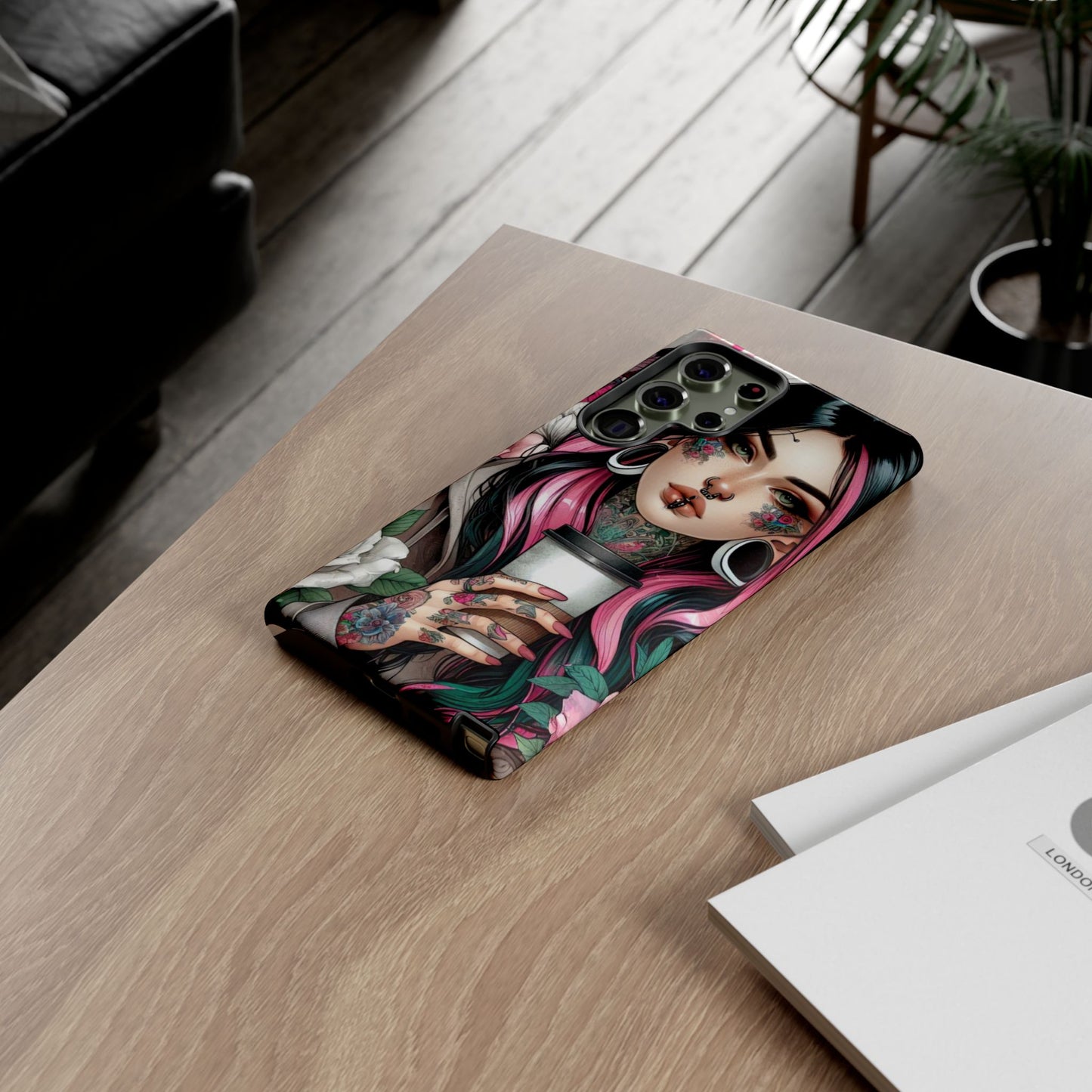 Tattooed Coffee Lover Art Mobile Case