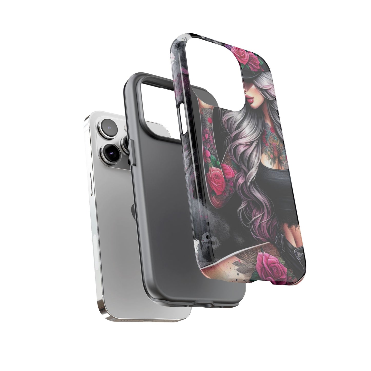 Ink & Roses – Edgy Floral Rebel Mobile Cover