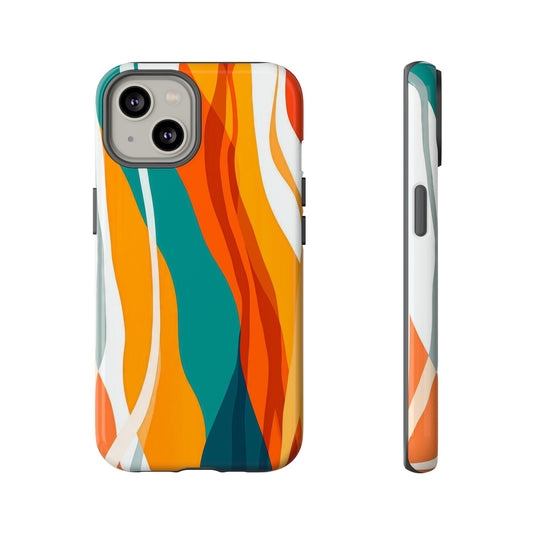 Sunset Waves – Retro Abstract Phone Case for iPhone, Samsung & Pixel