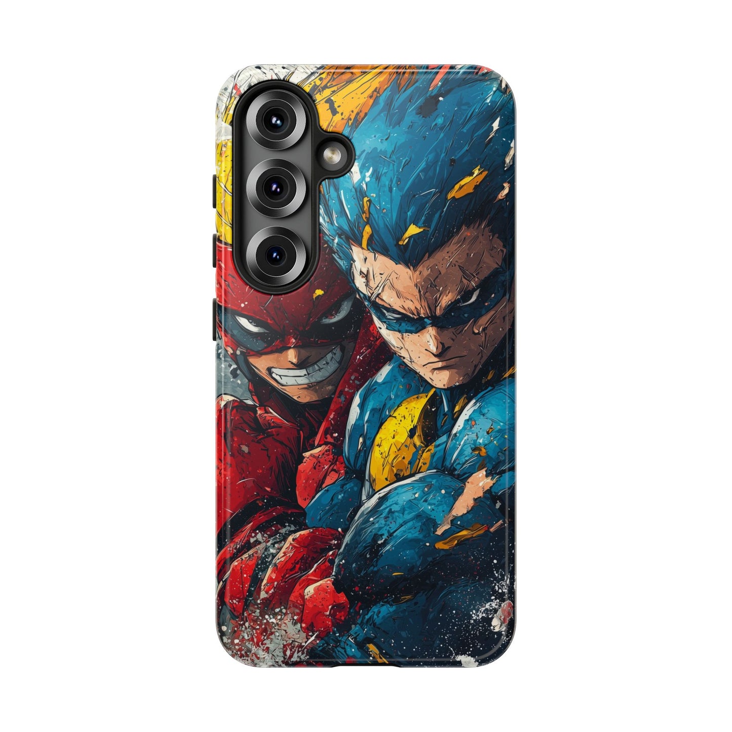 Comic Clash: Superhero Duo | Action, Power, Justice, Heroes, Manga Style Phone Case for iPhone, Samsung & Pixel