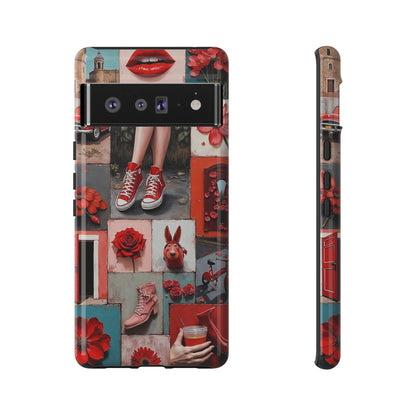Red Sneakers & Roses Collage Phone Case