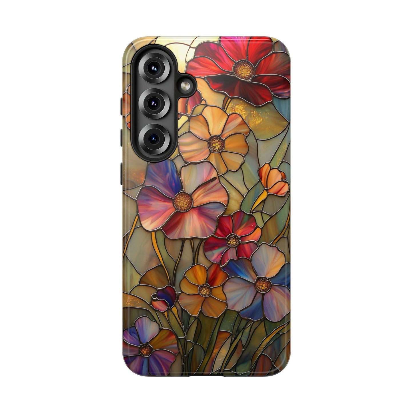 Whispers of Spring – Stained Glass Wildflower Phone Case for iPhone, Samsung & Pixel