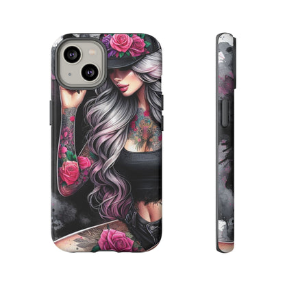 Ink & Roses – Edgy Floral Rebel Mobile Cover