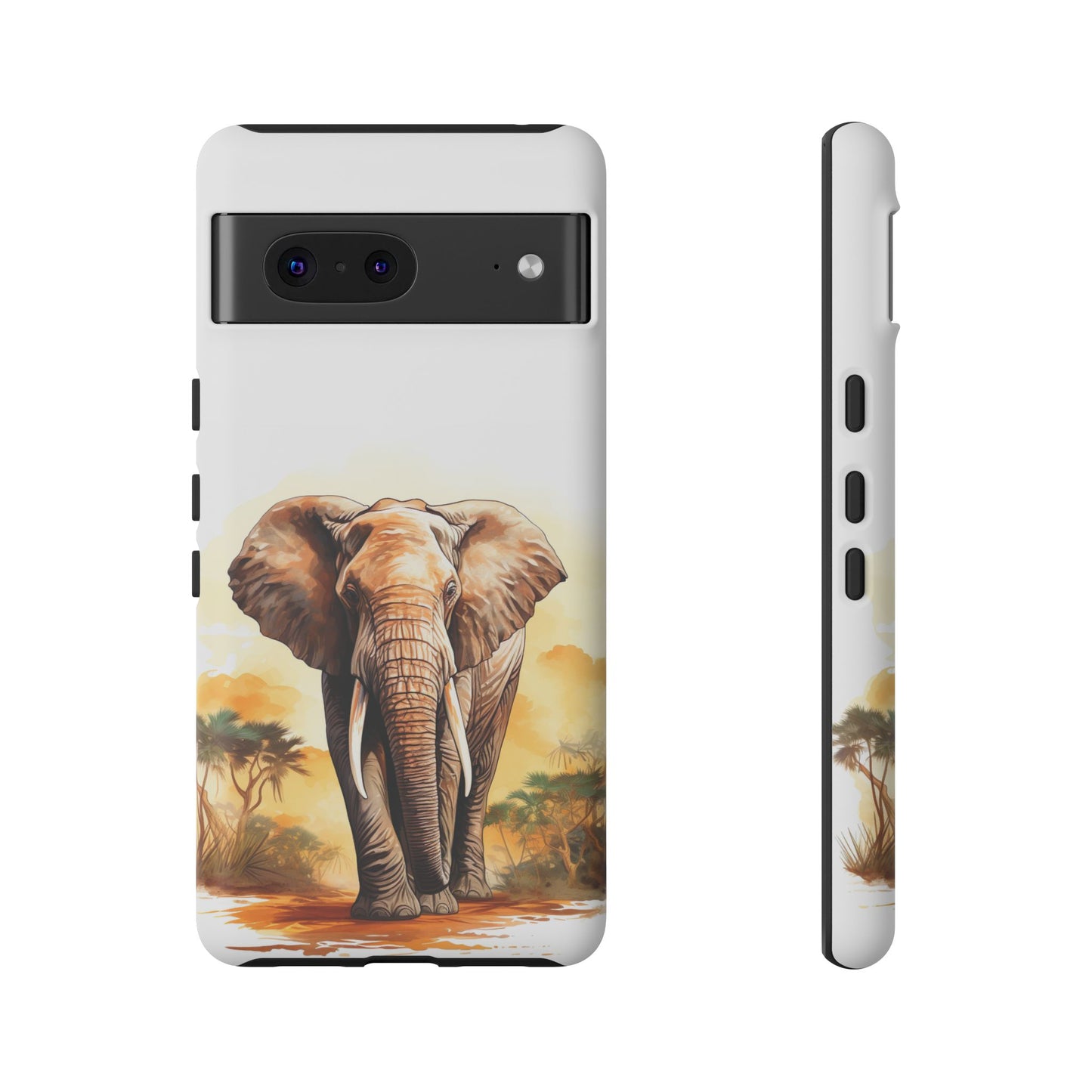 Safari Elephant Watercolor Mobile Cover – Majestic Wildlife Art