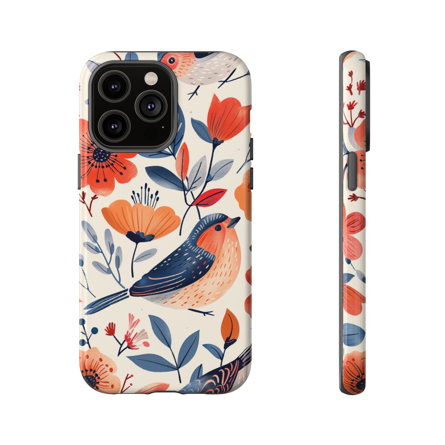 Floral Bird Phone Case - Elegant Nature-Inspired Cover for iPhone, Samsung & Google Pixel