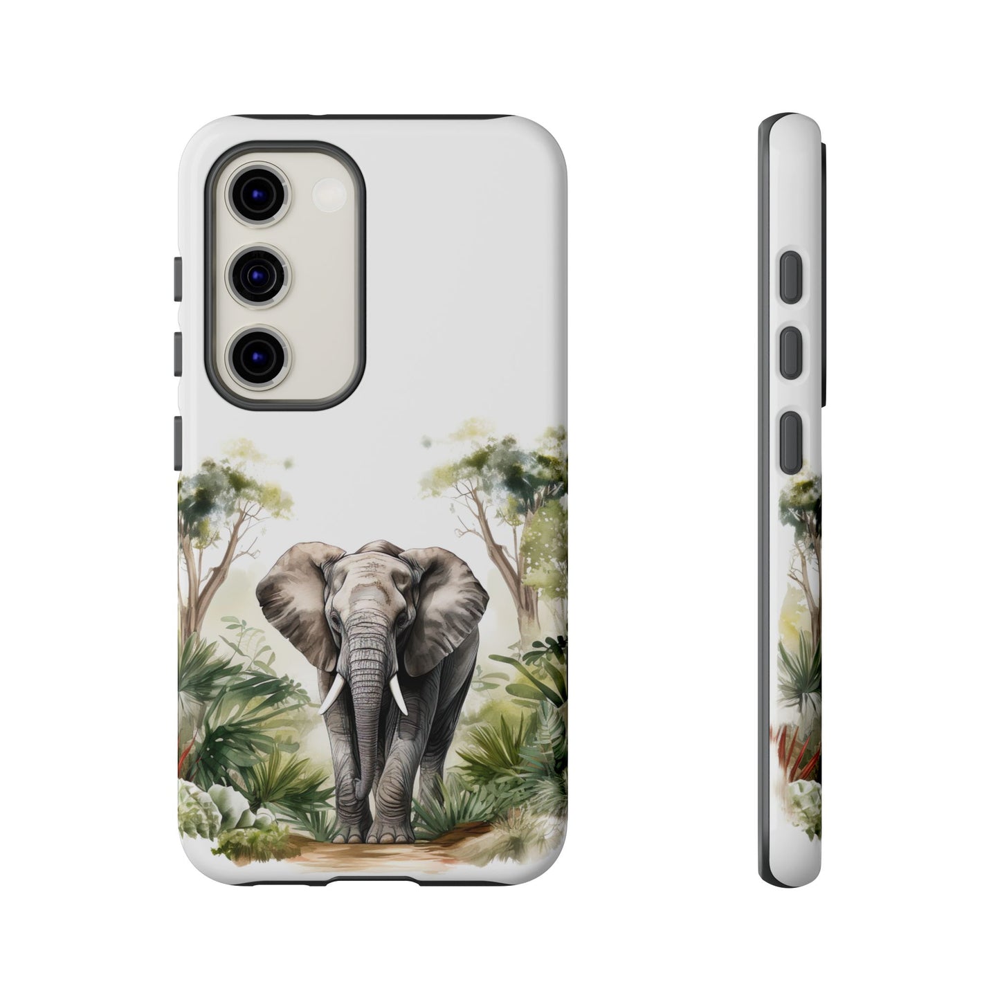 Serene Jungle Elephant Mobile Cover – Watercolor Wildlife Design
