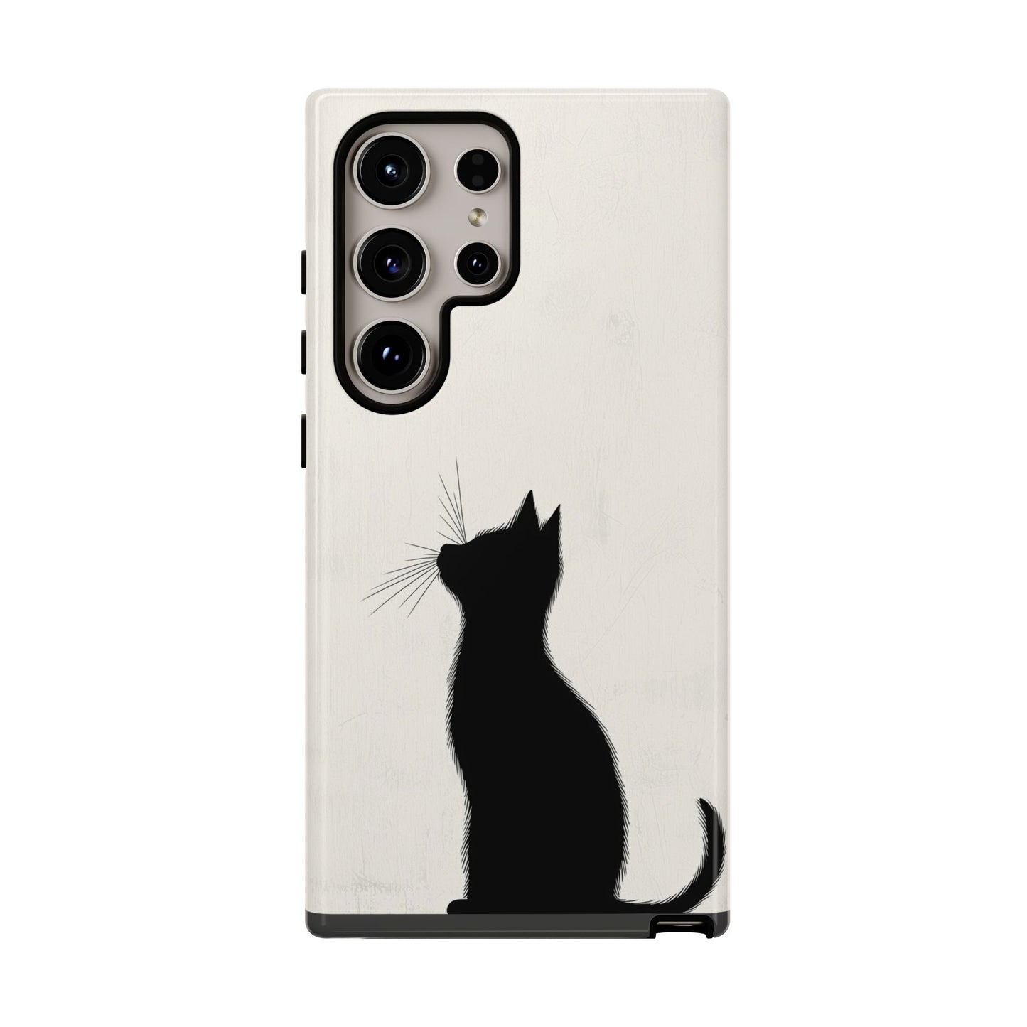 Silent Gaze: Minimalist Black Cat  Phone Case for iPhone, Samsung & Pixel