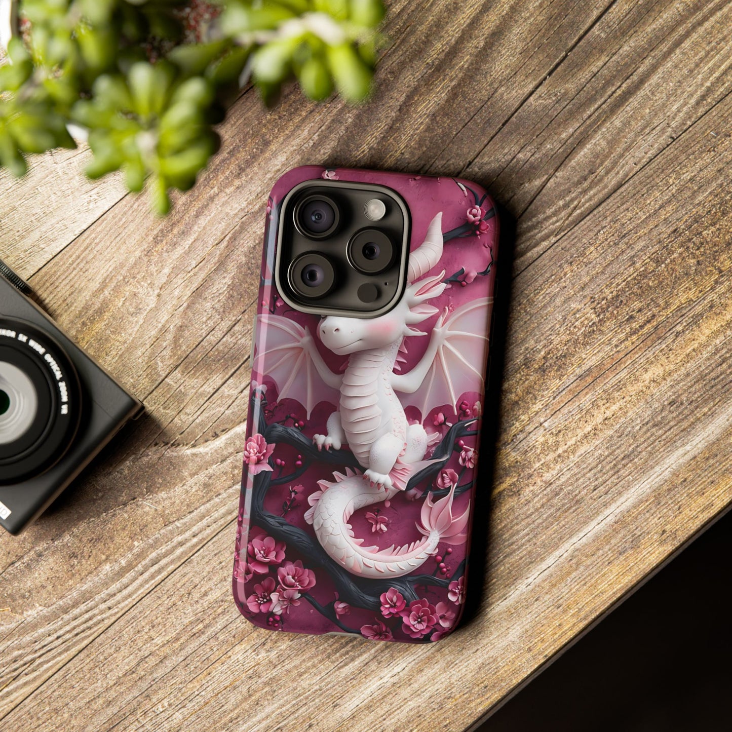 Whimsical 3D Relief Artwork Of A Cute Dragon phone case design