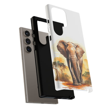 Safari Elephant Watercolor Mobile Cover – Majestic Wildlife Art