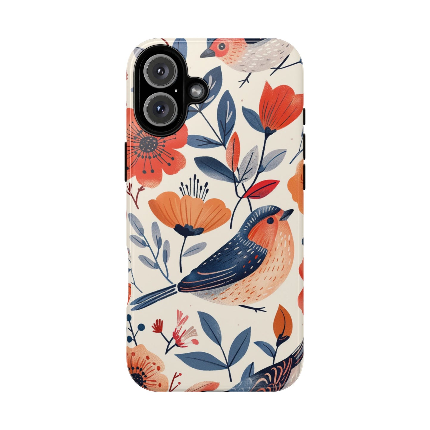 Floral Bird Phone Case - Elegant Nature-Inspired Cover for iPhone, Samsung & Google Pixel