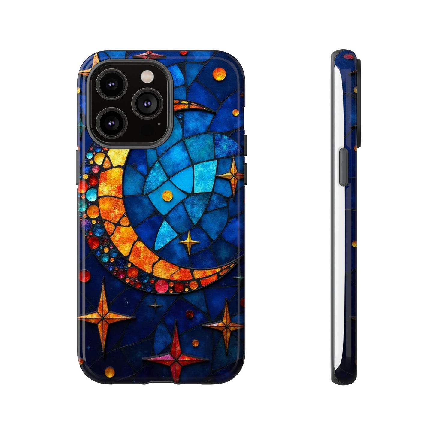 Celestial Crescent: Moon and Stars in Color