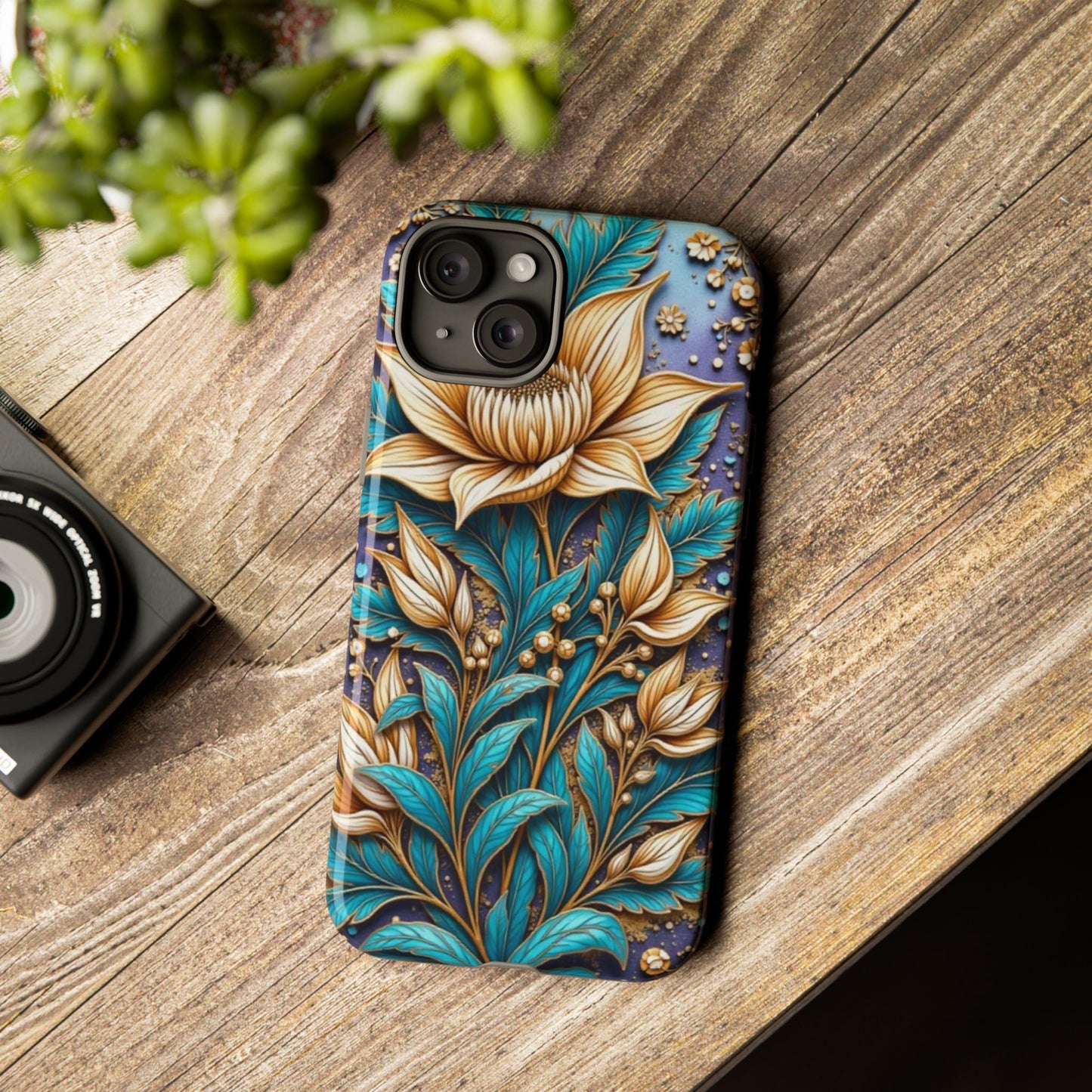 Golden Chrysanthemum: Floral Stained Glass Masterpiece