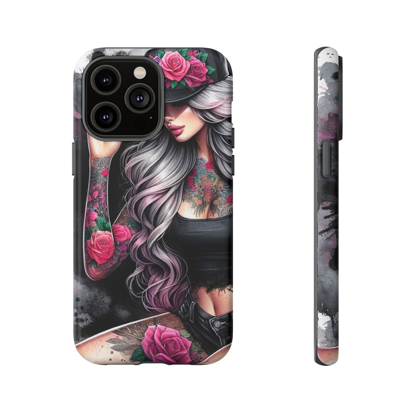 Ink & Roses – Edgy Floral Rebel Mobile Cover