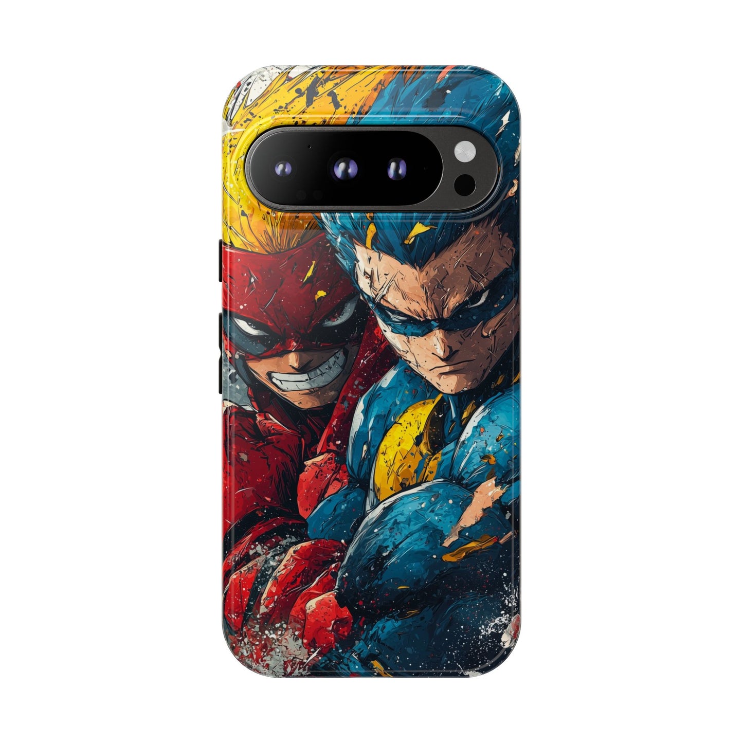 Comic Clash: Superhero Duo | Action, Power, Justice, Heroes, Manga Style Phone Case for iPhone, Samsung & Pixel