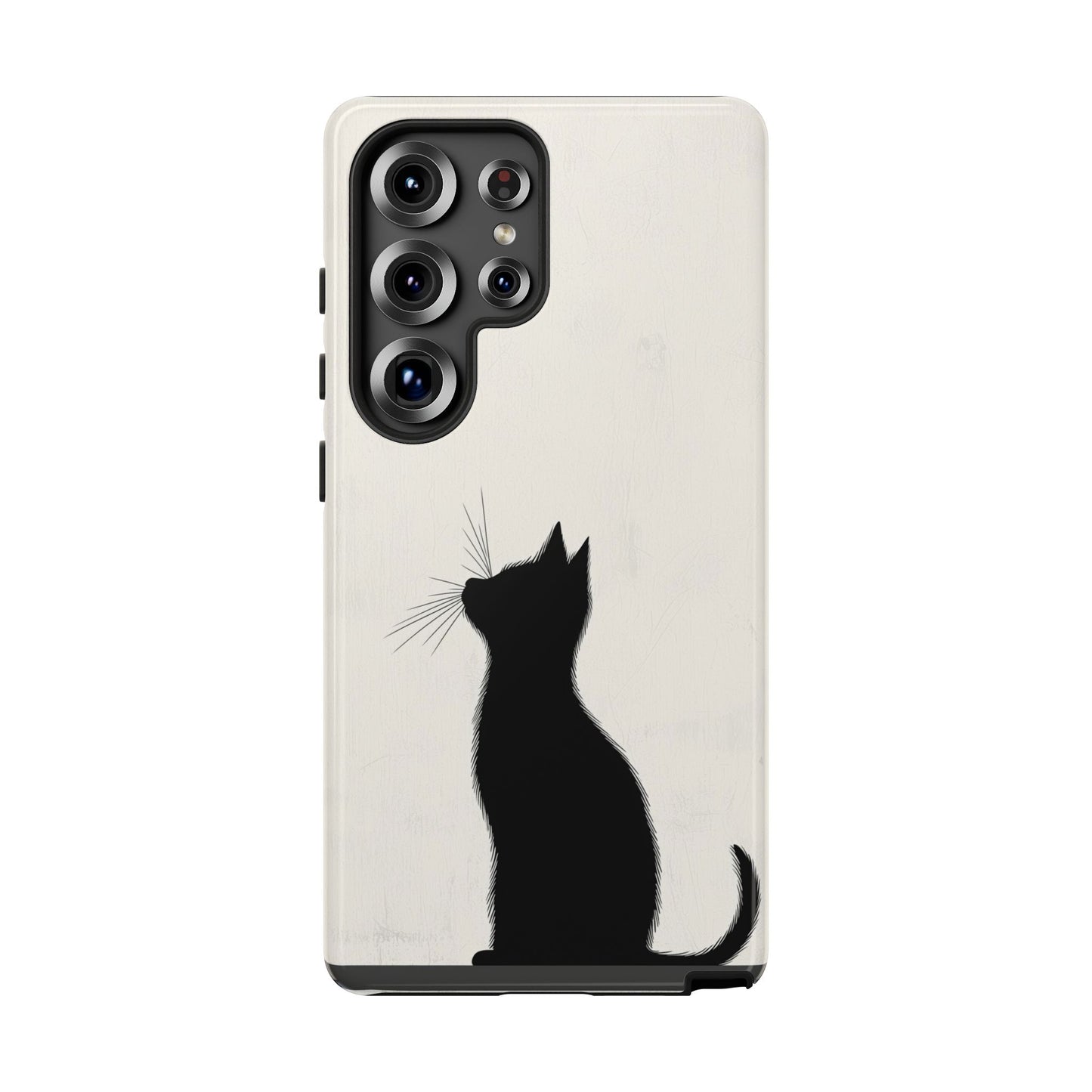 Silent Gaze: Minimalist Black Cat  Phone Case for iPhone, Samsung & Pixel