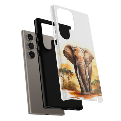 Safari Elephant Watercolor Mobile Cover – Majestic Wildlife Art