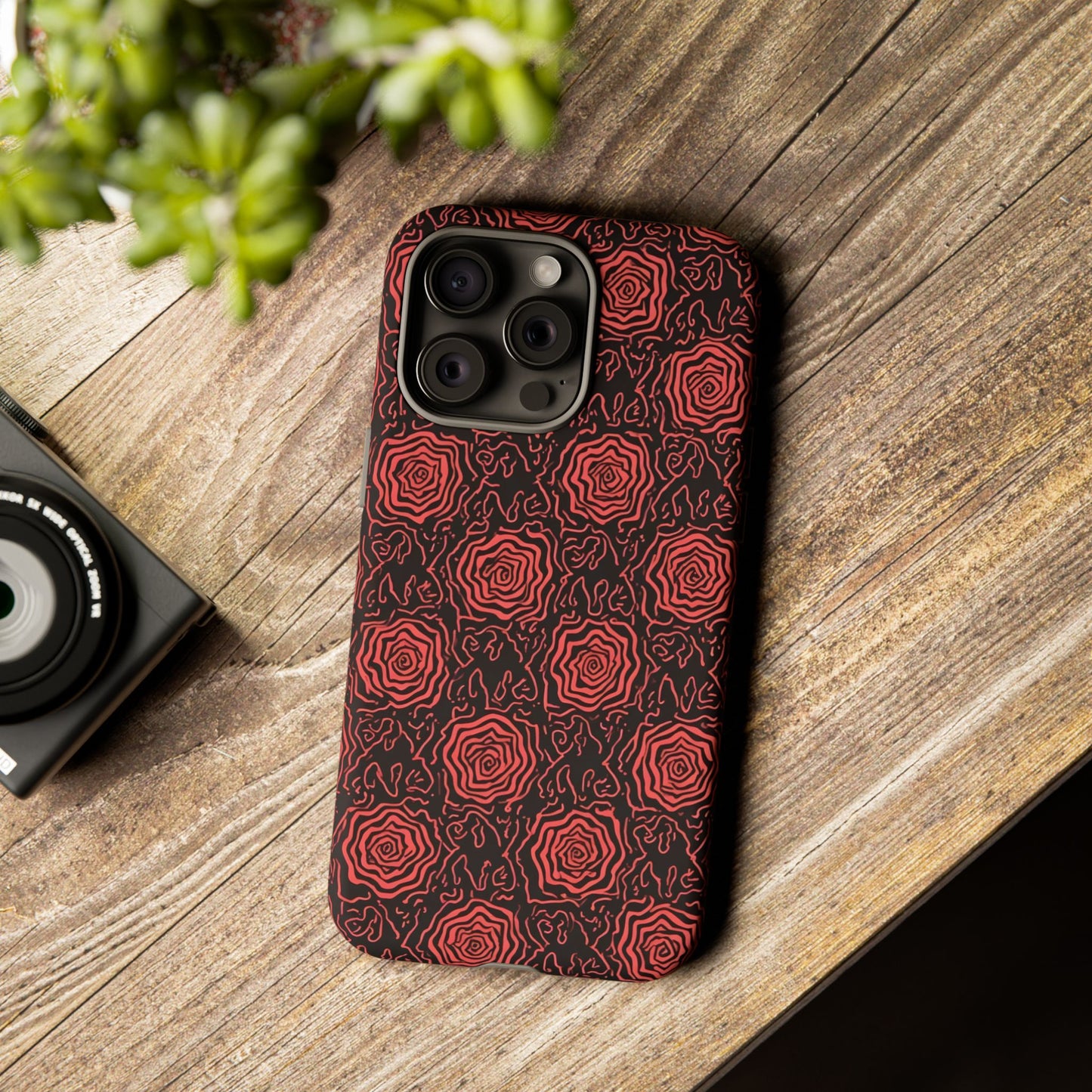 Red roses abstract geometric seamless pattern design