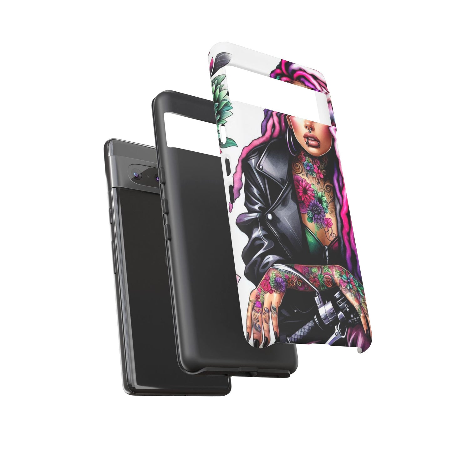Neon Rebel – Vibrant Biker Queen Mobile Cover
