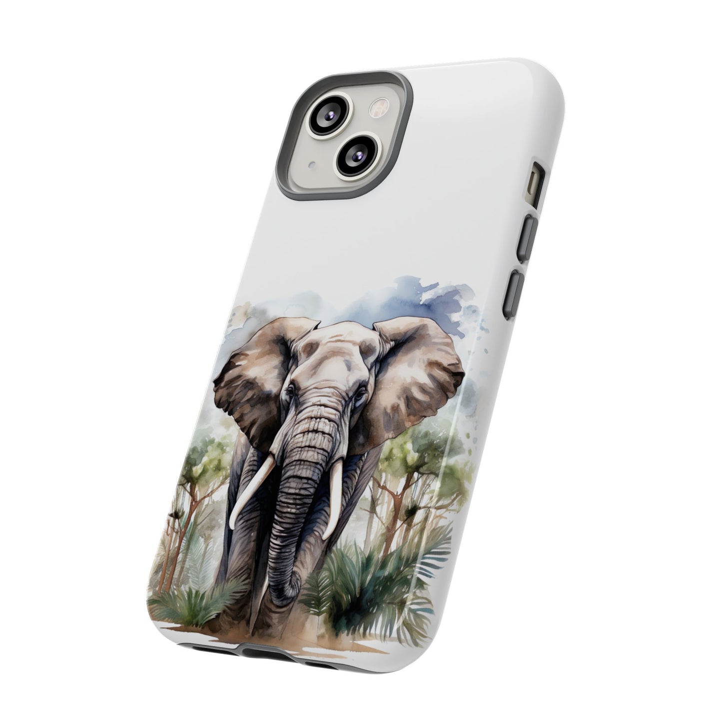 Majestic Watercolor Elephant Mobile Cover – Artistic Wildlife Design