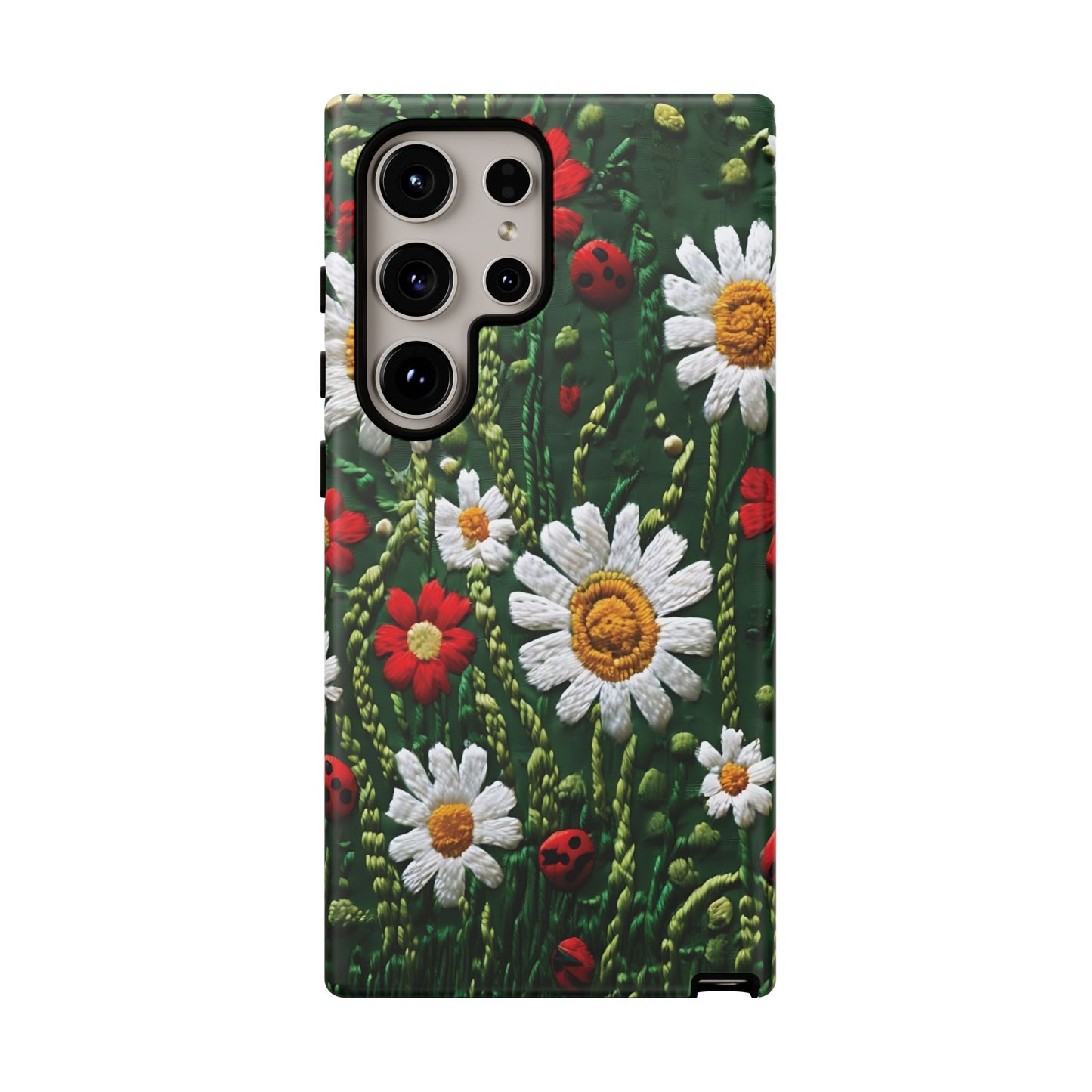 Knitted Pattern With Diamonds And Festive Motifs On Navy phone case design.