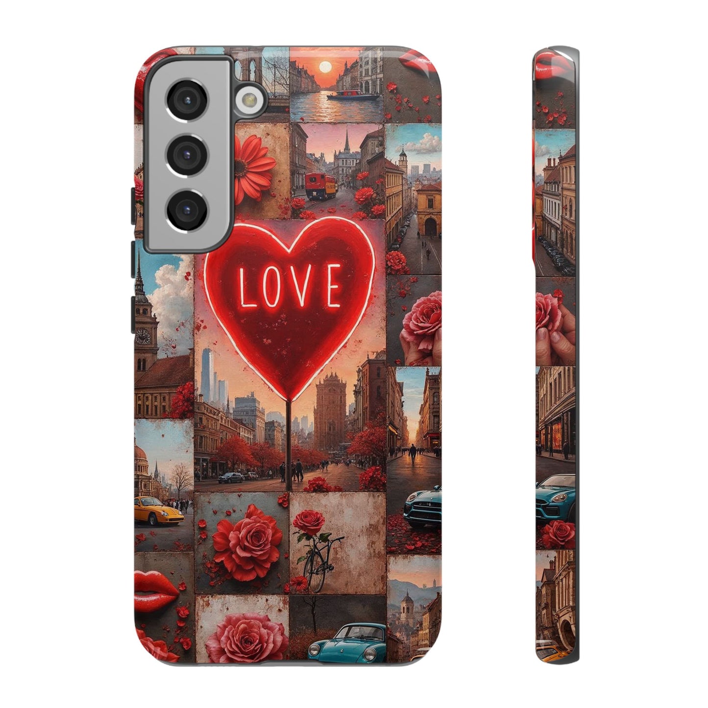 Neon Love Heart & Rose Phone Case