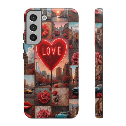 Neon Love Heart & Rose Phone Case