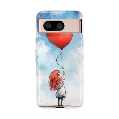 Anime Girl with Heart Balloon Phone Case – Cute & Inspirational Design for iPhone, Google Pixel & Samsung