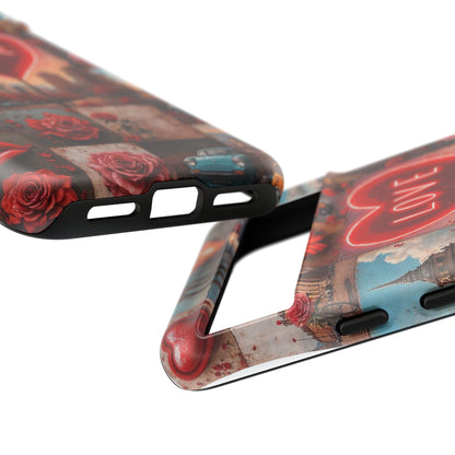 Neon Love Heart & Rose Phone Case