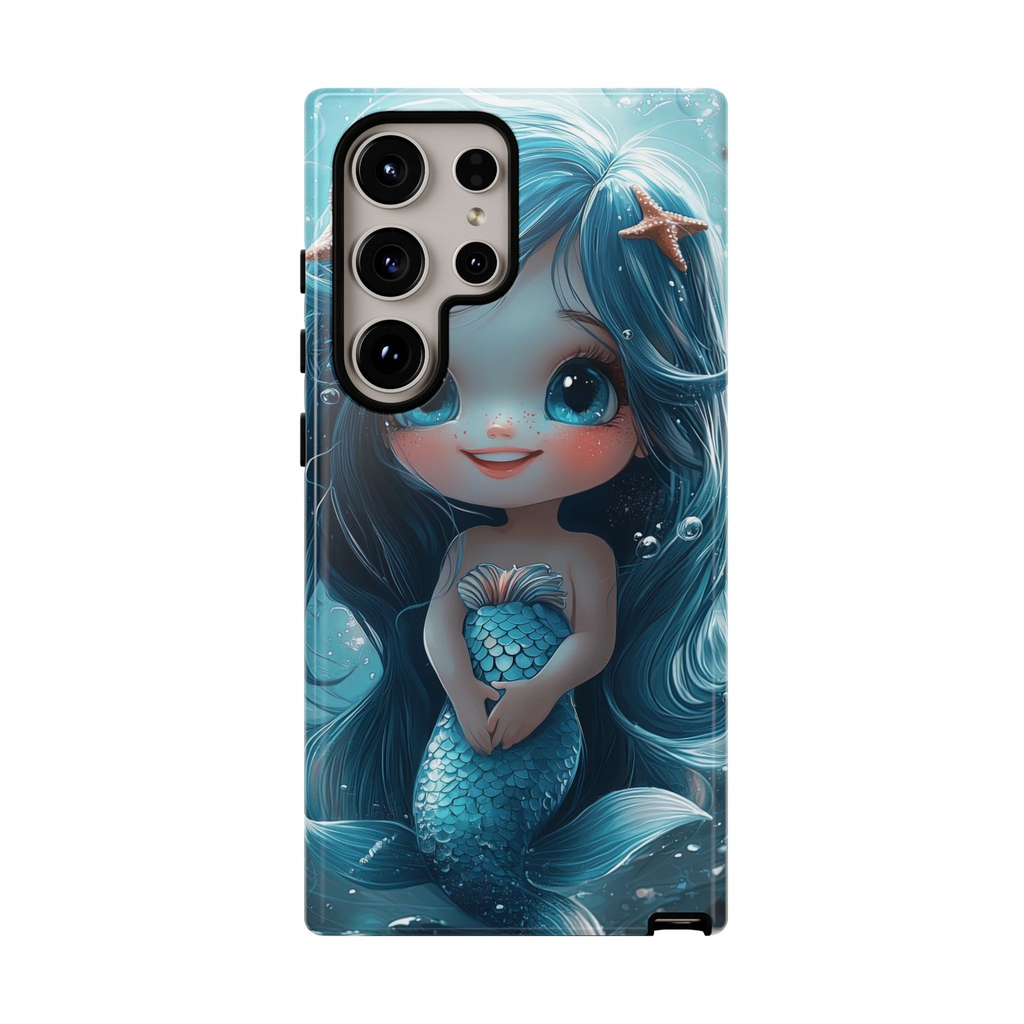 Bubble Bliss - Cute Chibi Mermaid Ocean Phone Case for iPhone, Samsung & Pixel