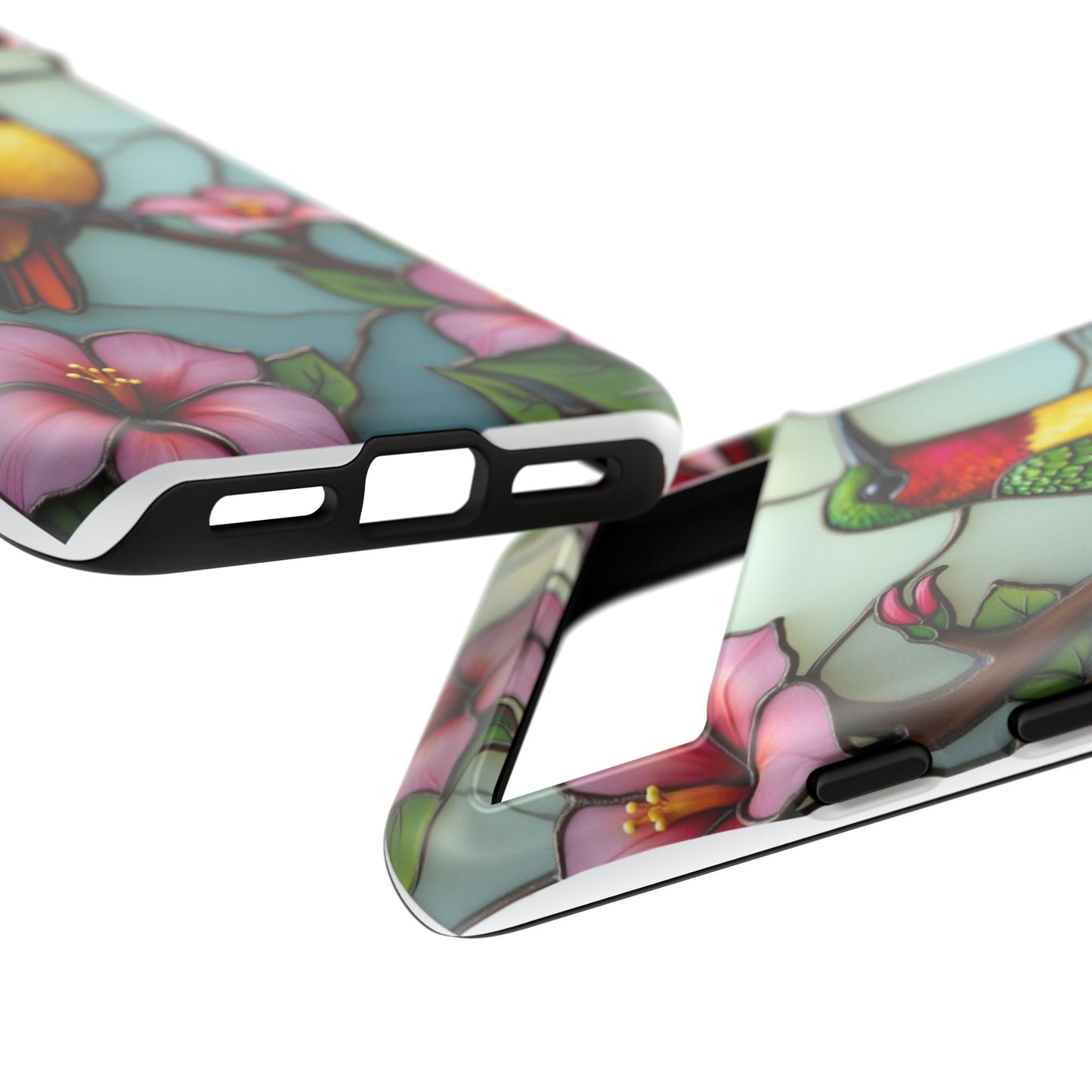 Elegant Hummingbird with Floral Mosaic | Artistic Nature Design