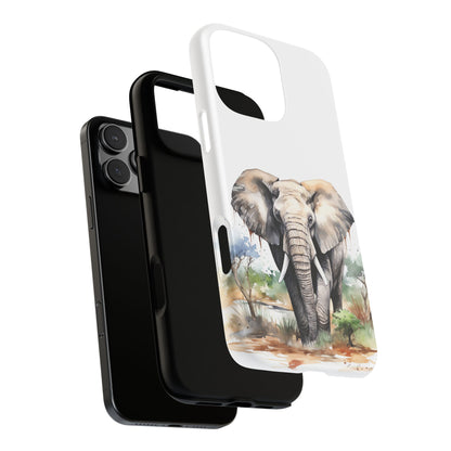 Safari Watercolor Elephant Mobile Cover – Artistic Wildlife Design