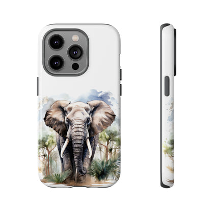 Majestic Watercolor Elephant Mobile Cover – Artistic Wildlife Design