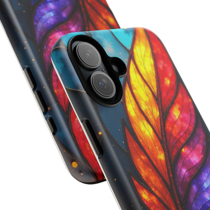 Vivid Feather: Stained Glass Abstract Art