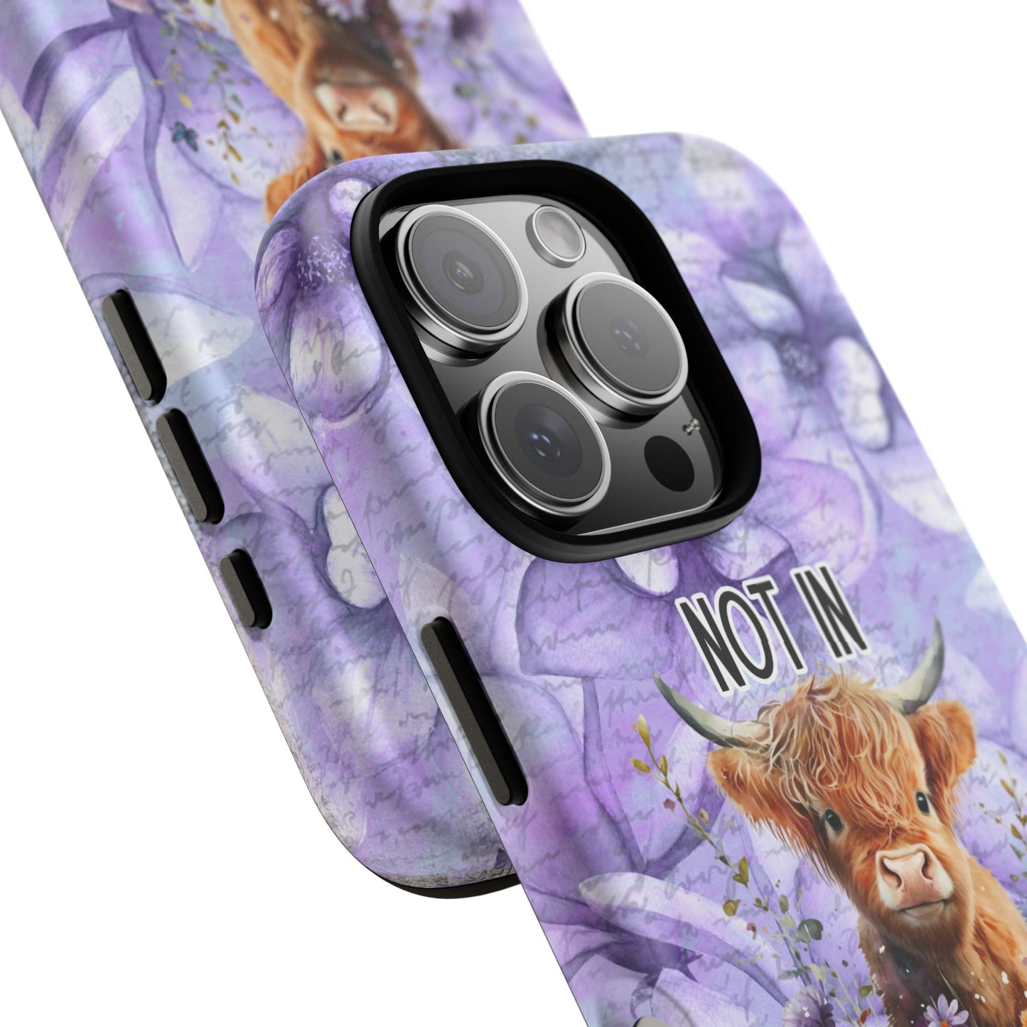 Not In The Mood Heifer Print Phone Case - iPhone, Samsung & Google Pixel Cover - Artistic Cow Phone Case, Animal Lover Gift