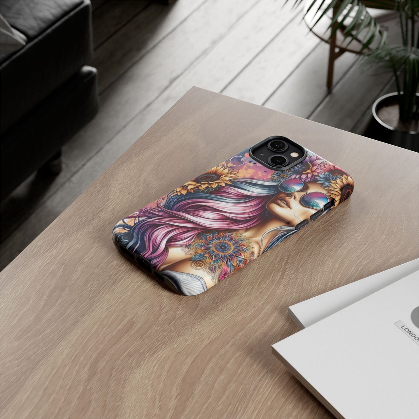 Bohemian Sunflower Queen – Retro Floral Fantasy Mobile Cover