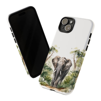 Serene Jungle Elephant Mobile Cover – Watercolor Wildlife Design