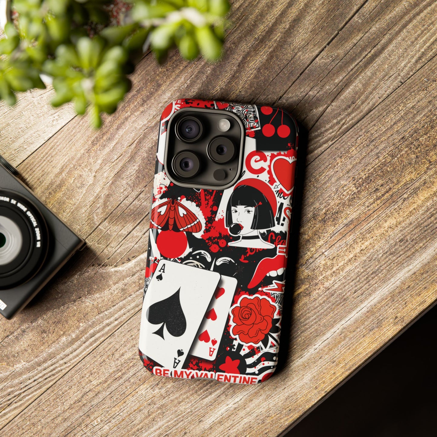 Bold Red & Black Ace Card Phone Case