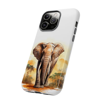 Safari Elephant Watercolor Mobile Cover – Majestic Wildlife Art