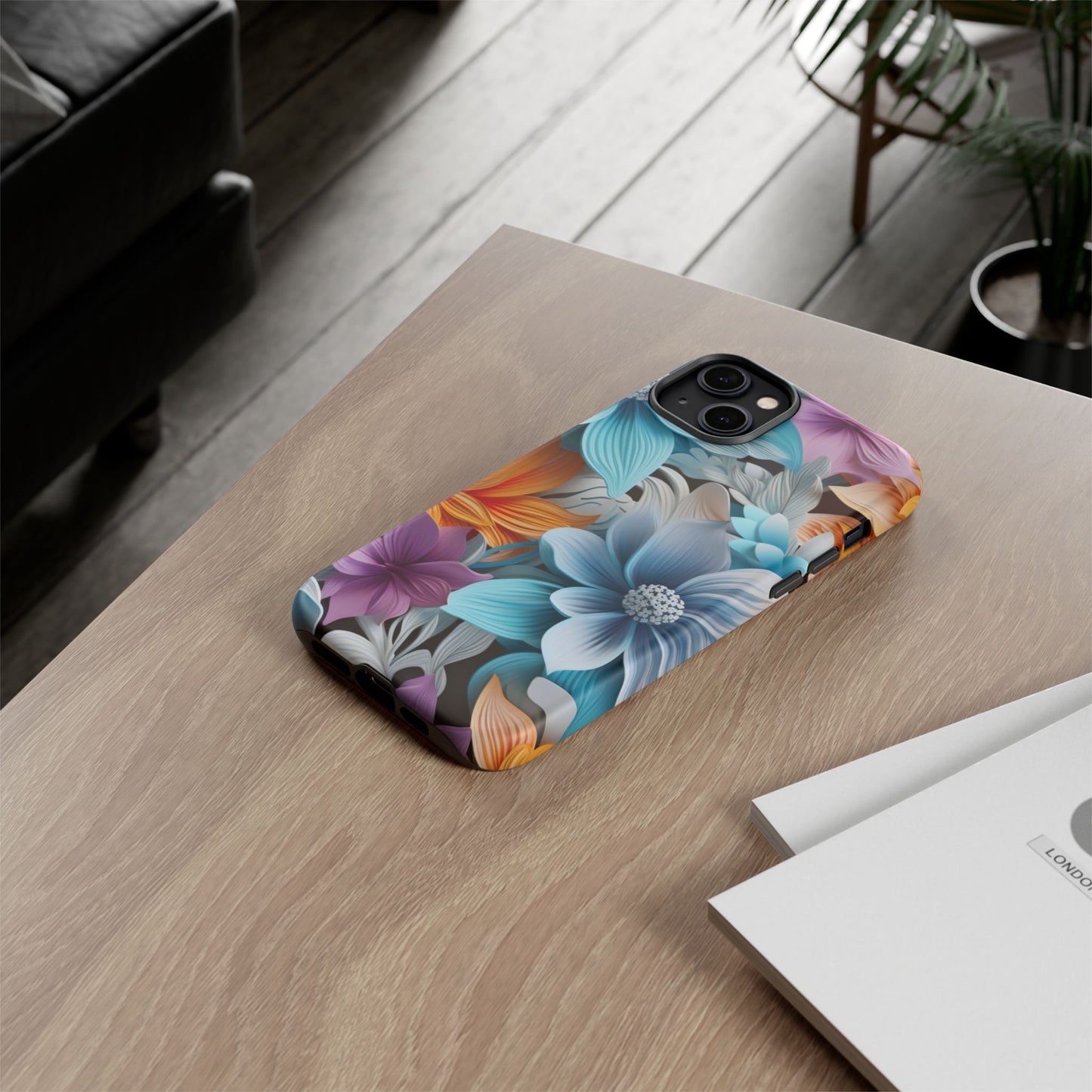 Elegant 3D Floral Bloom Mobile Case – Vivid & Artistic