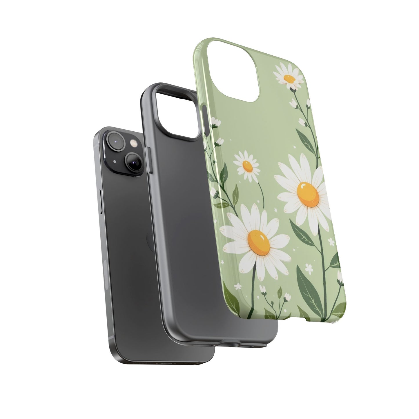 Green Floral Case, Daisy Pattern Design, Iphone Case Design, Perfect Gift For Her