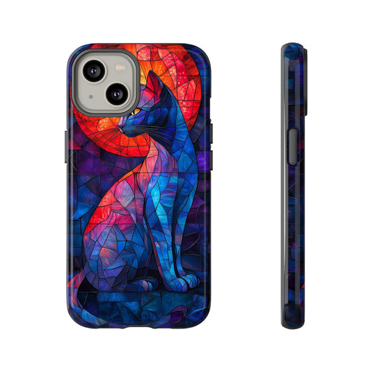 Mystic Paws – Stained Glass Cat Phone Case for iPhone, Samsung & Pixel
