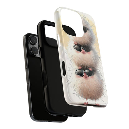 Fluffy Stack Anime Phone Case – Cute Furry Creatures with Sunglasses, Kawaii Aesthetic Design for iPhone, Samsung & Google Pixel