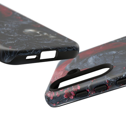 Gothic Sculpture Of Raven On Charcoal Tree Branch phone case design
